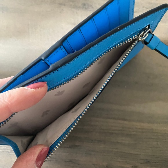 Kate Spade Large Slim Bifold Wallet Women OS Oceanside Blue Cameron Preppy Neon - Picture 4 of 8